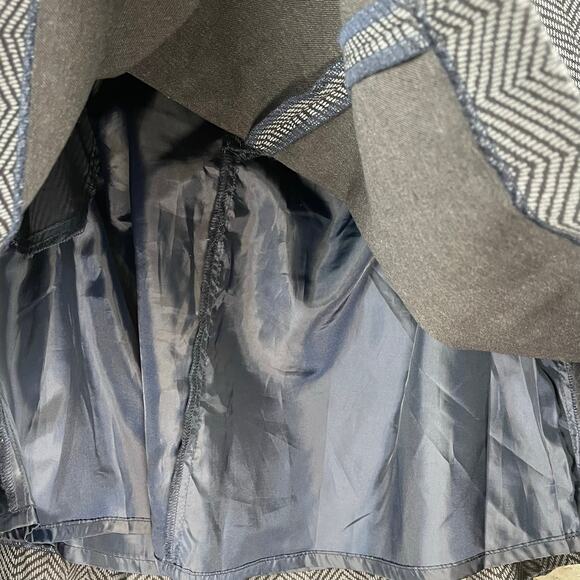 Levi’s Women’s Navy Gray Cotton Wool Blend Pleated Pocket Twee Academia Skirt 31 - Picture 5 of 8